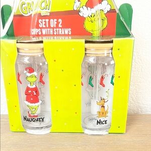 The Grinch Naughty and Nice Glass Cups Set